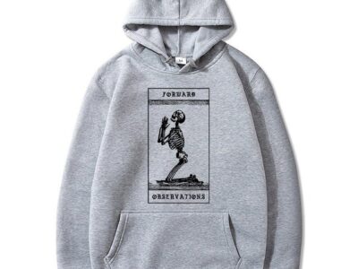 Praying Skeleton Gray Hoodie